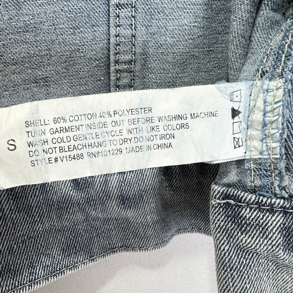 Ashley Vintage Charm Jacket Womens Small Blue Crop Heart Patch Y2K Light Denim - Picture 9 of 11